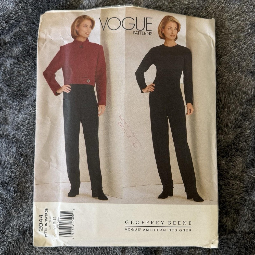 Vogue‎ American Designer Pattern #2044 Geoffrey Beene Sz 8-10-12 UNCUT/FF